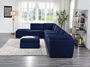 Crosby II Blue fabric modular 7-piece sectional sofa