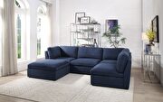 Blue fabric modular 5pcs sectional sofa main photo