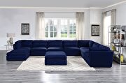Crosby Blue fabric modular 8pcs sectional sofa