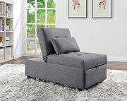 Hidalgo (Gray) Gray fabric upholstery stylish single sofa bed