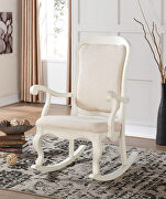 Fabric & antique white rocking chair main photo