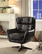 Vintage black top grain leather accent chair main photo