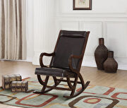 Triton (Espresso) Espresso pu & walnut rocking chair