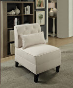 Cream linen accent chair & pillow