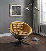 Turmeric top grain leather & aluminum base accent chair main photo