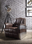 Brancaster Retro brown top grain leather & aluminum accent chair