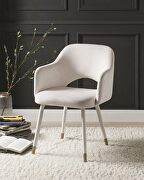 Applewood (Cream) Cream velvet & gold accent chair