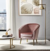 Velvet & gold accent chair in glam style main photo