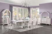 Off white pedestal dining table main photo