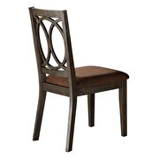 Brown fabric & espresso side chair