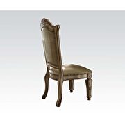 Vendome Bone pu & gold patina side chair