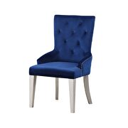 Blue fabric & antique platinum side chair main photo
