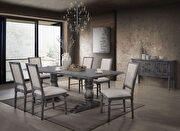 Weathered gray finish family size dining table main photo