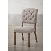 Bernard Cream linen & weathered oak finish side chair