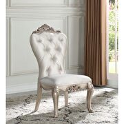 Cream fabric & antique white side chair