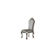 Vintage bone white & pu side chair