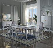 Pearl gray finish perfect modern design dining table