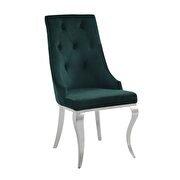 Green fabric & stainless steel side chair main photo