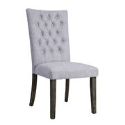 Gray linen & gray oak side chair