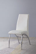 Pervis (White) C White faux leather padded seat & back dinind chair