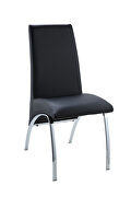 Black faux leather padded seat & back dinind chair main photo