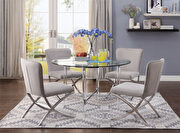 Chrome & clear glass dining table