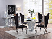 Clear glass top dining table with chrome base main photo