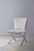 Velvet & chrome side chair