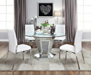 Glam round glass top dining table