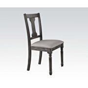 Tan linen & weathered gray side chair