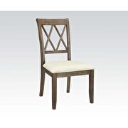 Claudia Beige linen & salvage brown side chair