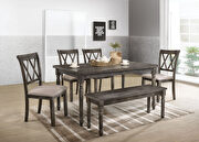 Claudia II Weathered gray finish dining table