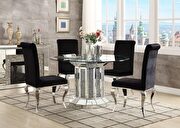 Mirrored base round glass top dining table main photo