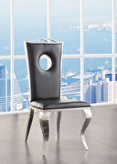 Pu & stainless steel side chair