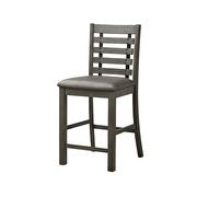 Gray pu & gray finish counter height chair main photo