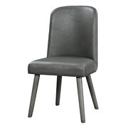 Gray pu & gray oak finish chair