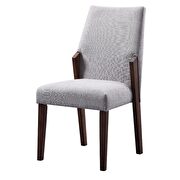 Fabric & brown side chair