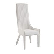 Cream white pu & stainless steel dining chair main photo