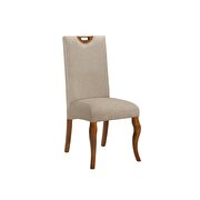 Beige fabric & oak side chair main photo