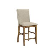 Beige fabric & oak counter height chair main photo