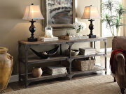Gorden II Antique silver and weathered oak console table