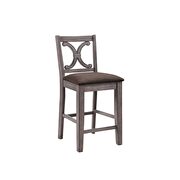 Fabric & gray oak counter height chair main photo