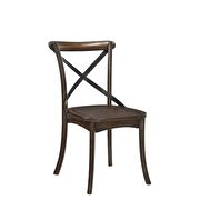 Dark oak & black side chair