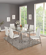 Chrome & clear glass dining table