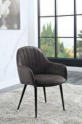 Caspian (Gray) Dark gray fabric upholstery seat & back cushion dining chair
