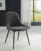 Gray fabric upolstered seat & back/ black finish legs dining chair main photo