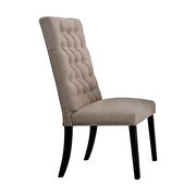 Tan linen & vintage black side chair