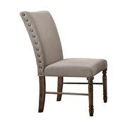 Leventis Cream linen & weathered oak finish side chair