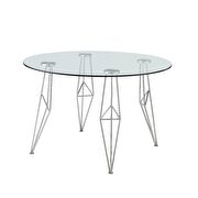 Clear glass & chrome dining table main photo