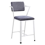 Gray fabric & white finish counter height chair